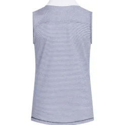 New adidas Junior Girls Ottoman Striped Sleeveless Golf Polo Shirt Junior Polo Shirts|Season Ready Collection