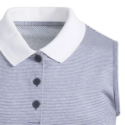 New adidas Junior Girls Ottoman Striped Sleeveless Golf Polo Shirt Junior Polo Shirts|Season Ready Collection