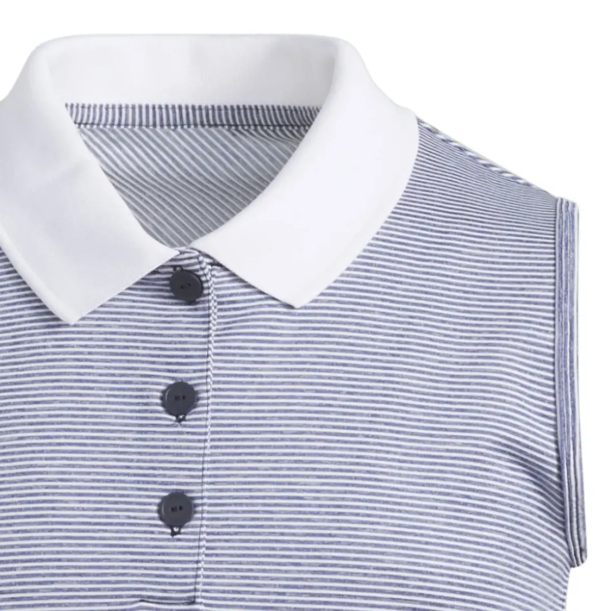 New adidas Junior Girls Ottoman Striped Sleeveless Golf Polo Shirt Junior Polo Shirts|Season Ready Collection