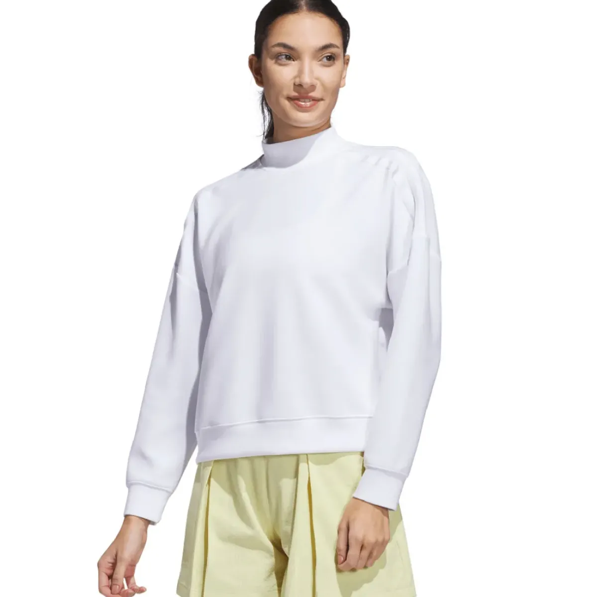 Best adidas Ladies Beyond the Course Spacer Mock Golf Sweatshirt Ladies Midlayers|Men's Midlayers
