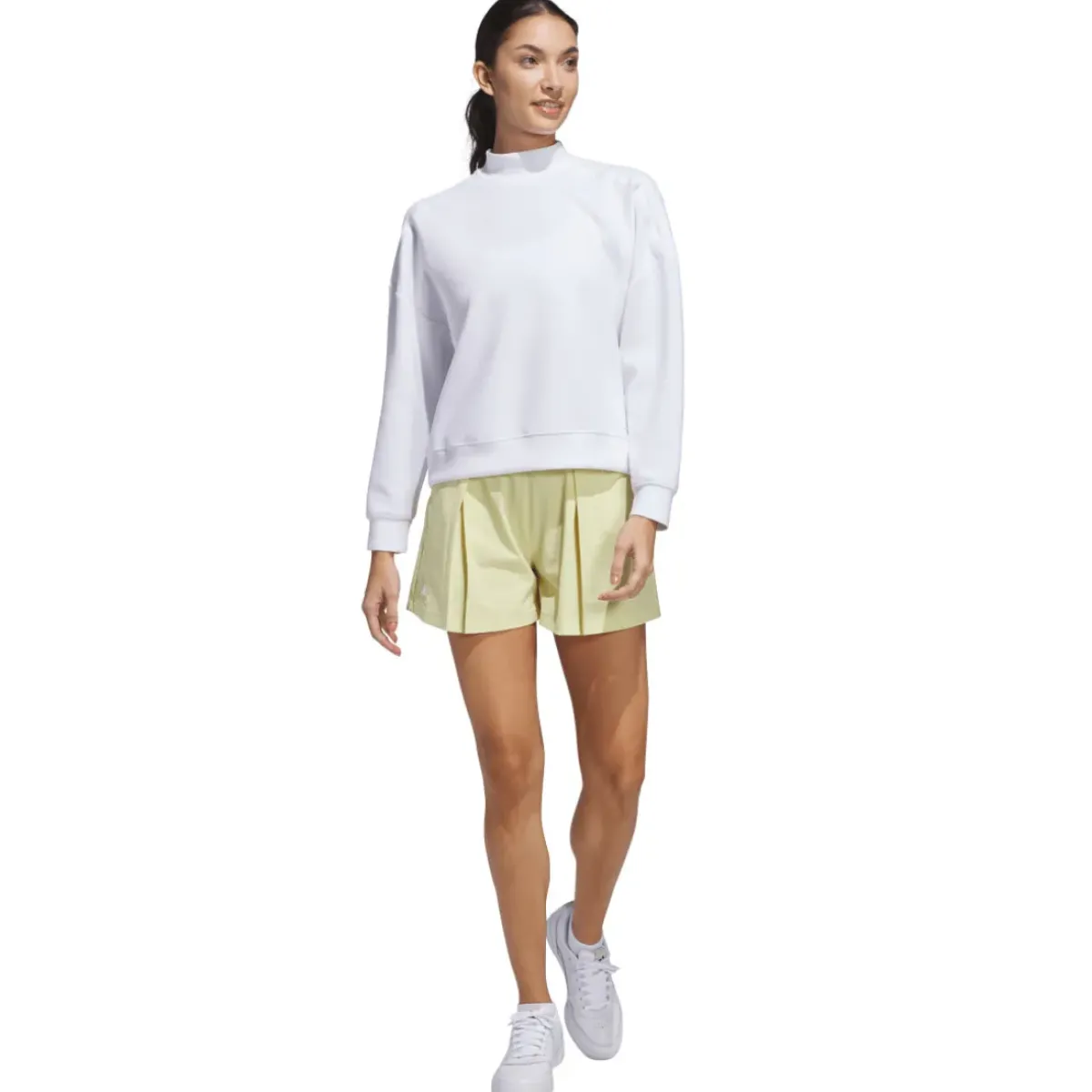 Best adidas Ladies Beyond the Course Spacer Mock Golf Sweatshirt Ladies Midlayers|Men's Midlayers