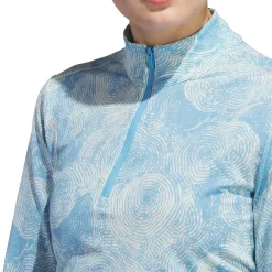 Discount adidas Ladies Print Mock Half Zip Golf Mid Layer Ladies Midlayers|Men's Midlayers