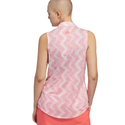 Sale adidas Ladies Ultimate365 Ottoman Print Sleeveless Golf Polo Shirt Ladies Polo Shirts