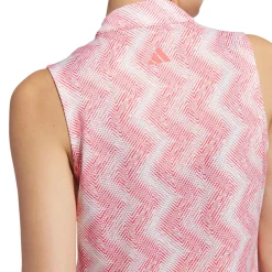 Sale adidas Ladies Ultimate365 Ottoman Print Sleeveless Golf Polo Shirt Ladies Polo Shirts