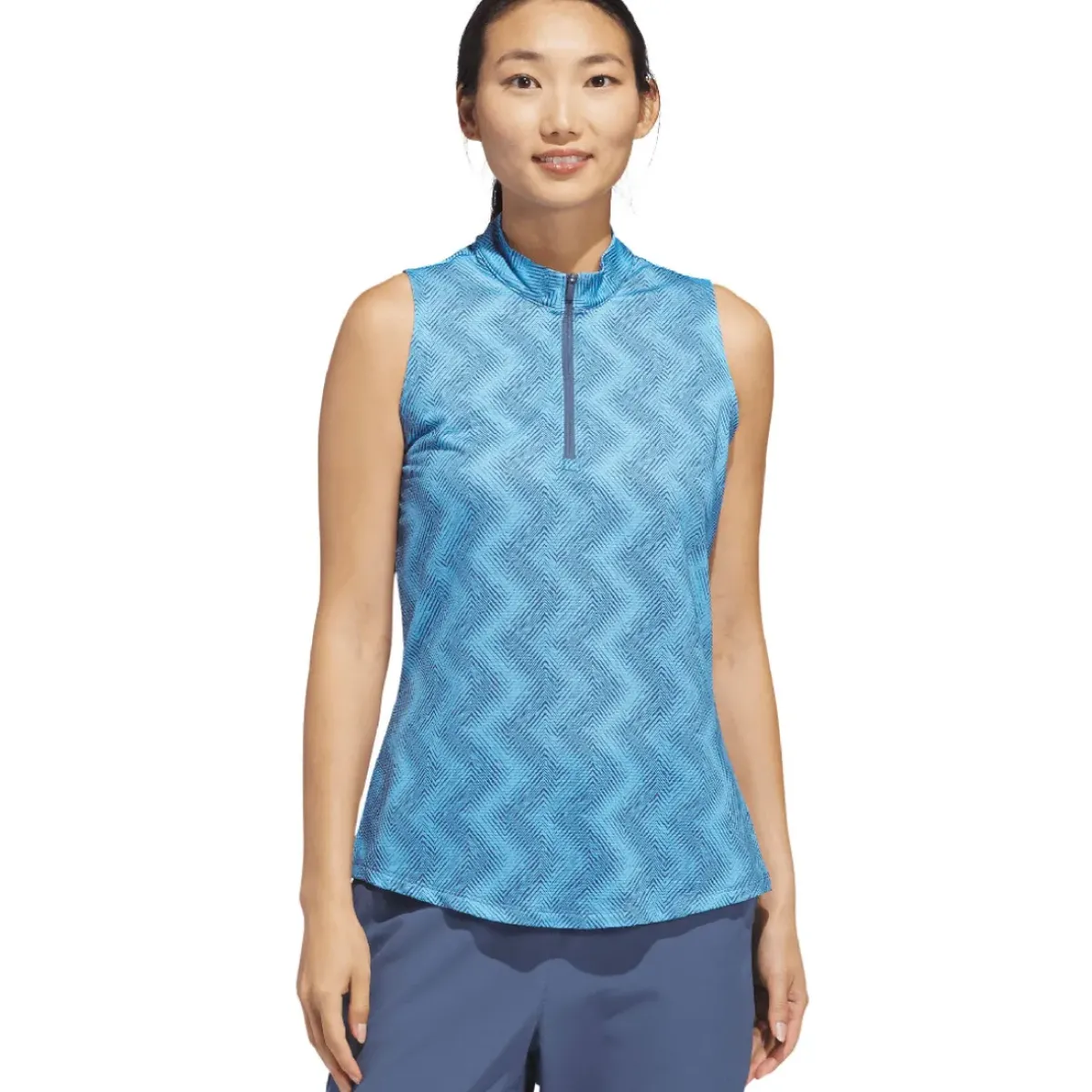Online adidas Ladies Ultimate365 Ottoman Print Sleeveless Golf Polo Shirt Ladies Polo Shirts