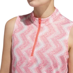 Online adidas Ladies Ultimate365 Ottoman Print Sleeveless Golf Polo Shirt Ladies Polo Shirts