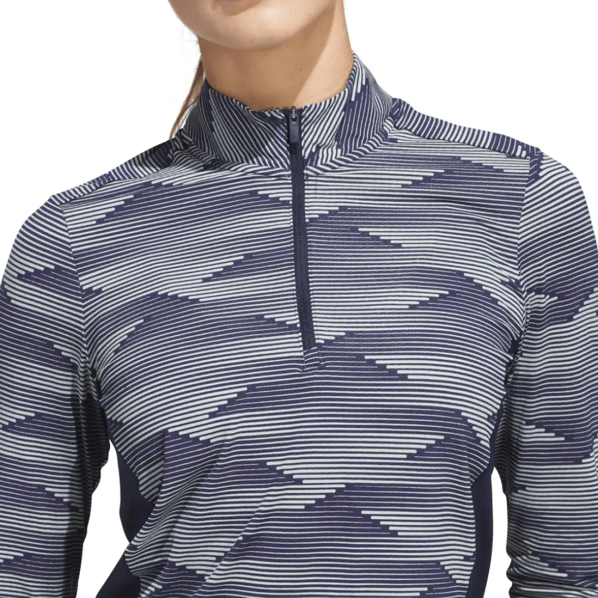 Online adidas Ladies Ultimate365 Printed Quarter Zip Mock Golf Mid Layer Ladies Midlayers|Men's Midlayers
