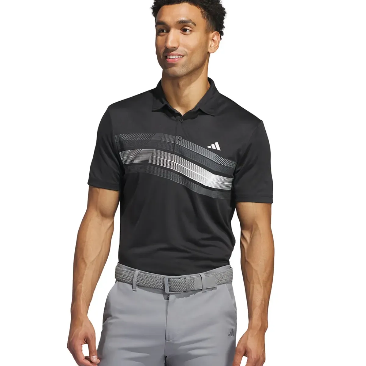 Discount adidas Men's Core Chest Stripe Golf Polo Shirt Men's Polo Shirts