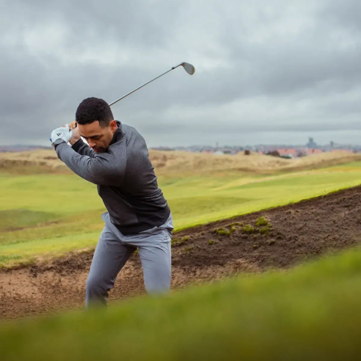 Clearance adidas Men's DWR Quarter Zip Golf Midlayer Men's Sweaters|Men's Midlayers