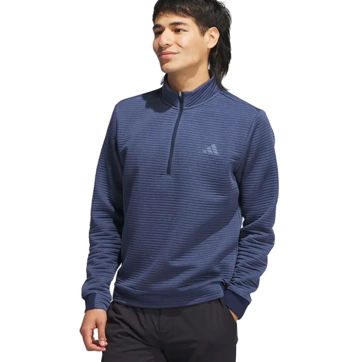 Discount adidas Men's DWR Textured Quarter Zip Golf Mid Layer Men's Sweaters|Men's Midlayers