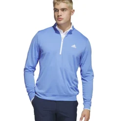 adidas Men's PRIMEGREEN UPF Half Zip Golf Midlayer Men's Sweaters|Men's Midlayers