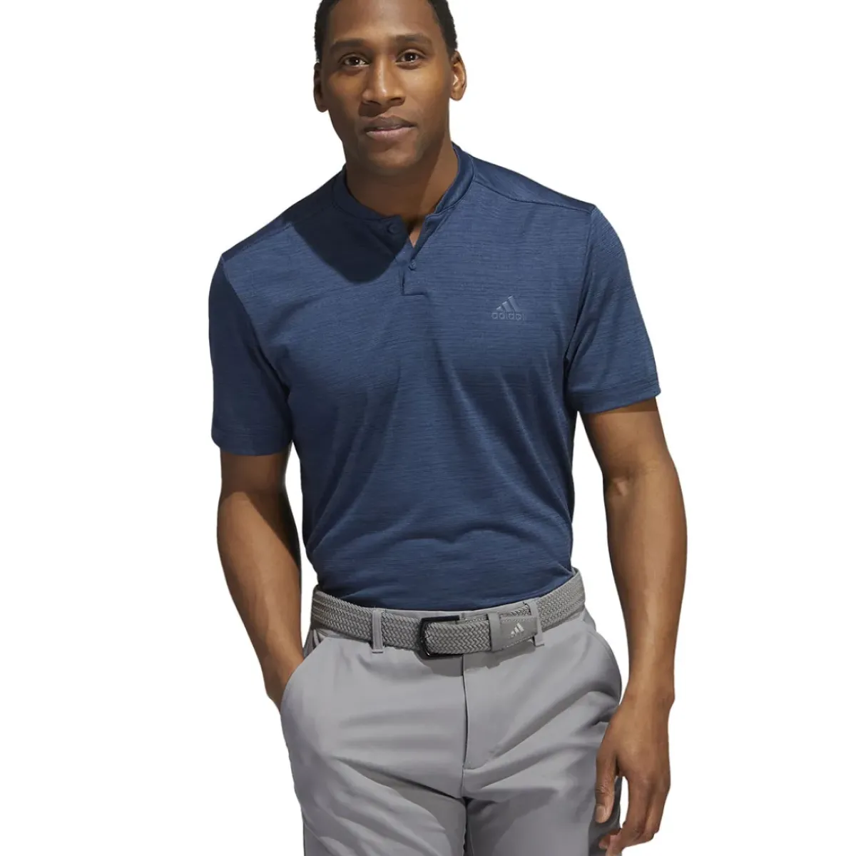 adidas Men's Textured Stripe Stretch Golf Polo Shirt Men's Polo Shirts