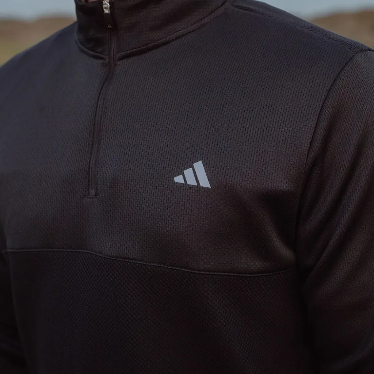 Outlet adidas Men's Ultimate365 Textured Quarter Zip Golf Mid Layer Men's Sweaters|Men's Midlayers