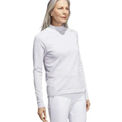 Clearance adidas Ultimate365 Tour Monogram Mock Neck Long Sleeve Golf Base Layer Ladies Polo Shirts