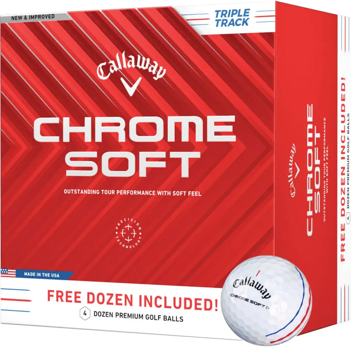 New Callaway Chrome Soft Triple Track 4 for 3 Golf Ball Pack Ladies Golf Balls