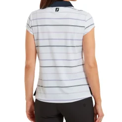 New Ladies Birdseye Stripe Smooth Jacquard Golf Polo Shirt Ladies Polo Shirts