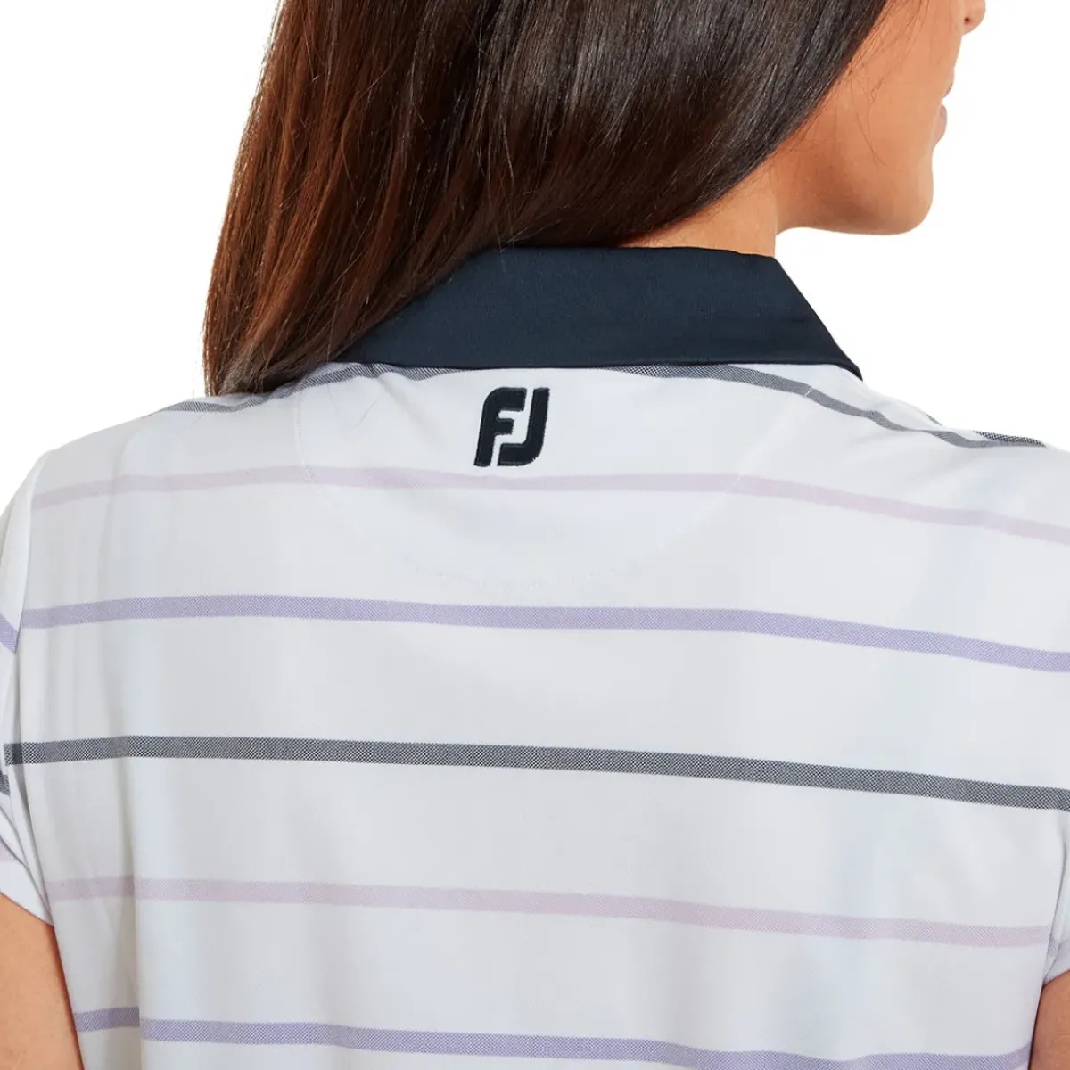 New Ladies Birdseye Stripe Smooth Jacquard Golf Polo Shirt Ladies Polo Shirts