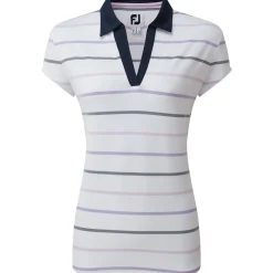 New Ladies Birdseye Stripe Smooth Jacquard Golf Polo Shirt Ladies Polo Shirts