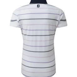 New Ladies Birdseye Stripe Smooth Jacquard Golf Polo Shirt Ladies Polo Shirts
