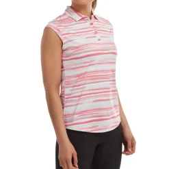 Outlet Ladies Cap Sleeve Watercolour Print Lisle Golf Polo Shirt Ladies Polo Shirts