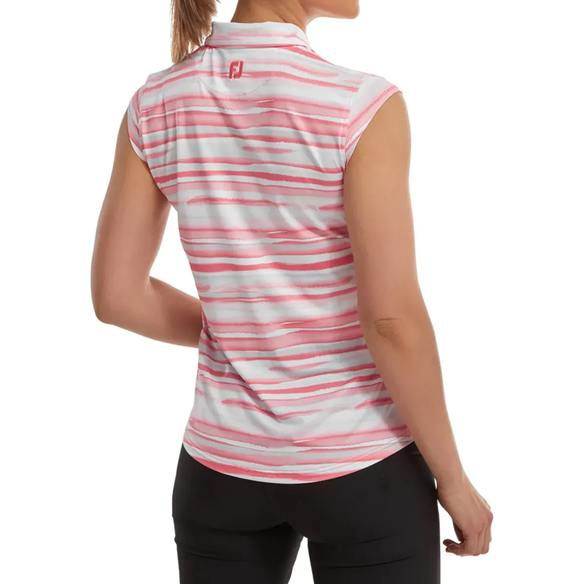 Outlet Ladies Cap Sleeve Watercolour Print Lisle Golf Polo Shirt Ladies Polo Shirts