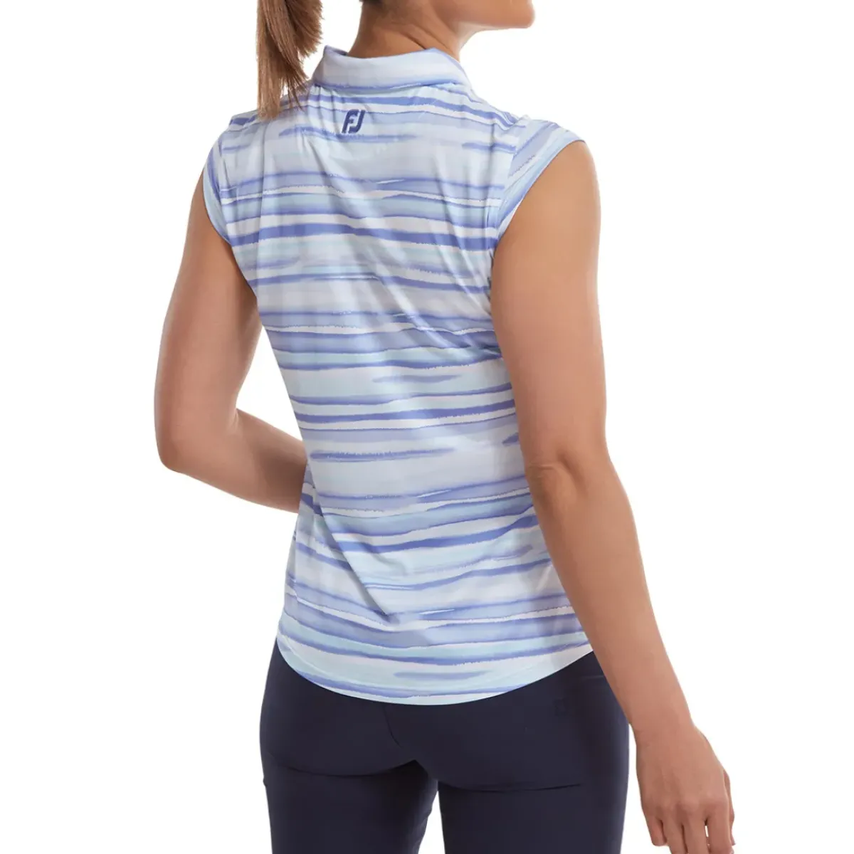 Outlet Ladies Cap Sleeve Watercolour Print Lisle Golf Polo Shirt Ladies Polo Shirts