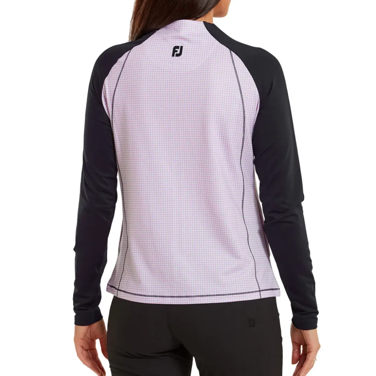 Outlet Ladies Houndstooth Printed Full Zip Golf Mid Layer Ladies Midlayers|Men's Midlayers
