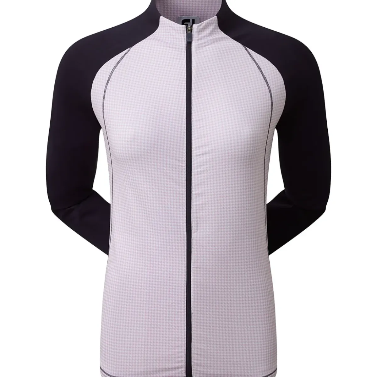 Outlet Ladies Houndstooth Printed Full Zip Golf Mid Layer Ladies Midlayers|Men's Midlayers