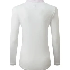 Sale Ladies Houndstooth Trim 3/4 Sleeve Lisle Golf Polo Shirt Ladies Polo Shirts