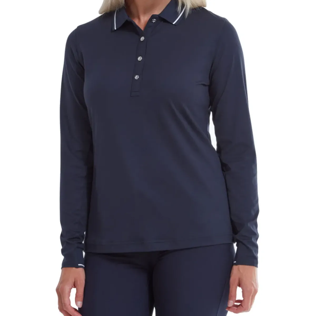 New Ladies Thermal Solid Long Sleeve Golf Polo Shirt Ladies Polo Shirts