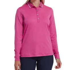 New Ladies Thermal Solid Long Sleeve Golf Polo Shirt Ladies Polo Shirts