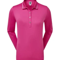 New Ladies Thermal Solid Long Sleeve Golf Polo Shirt Ladies Polo Shirts