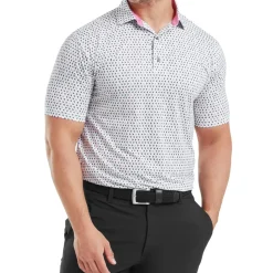 New Men's Flying Wasp Print Lisle Golf Polo Shirt Men's Polo Shirts