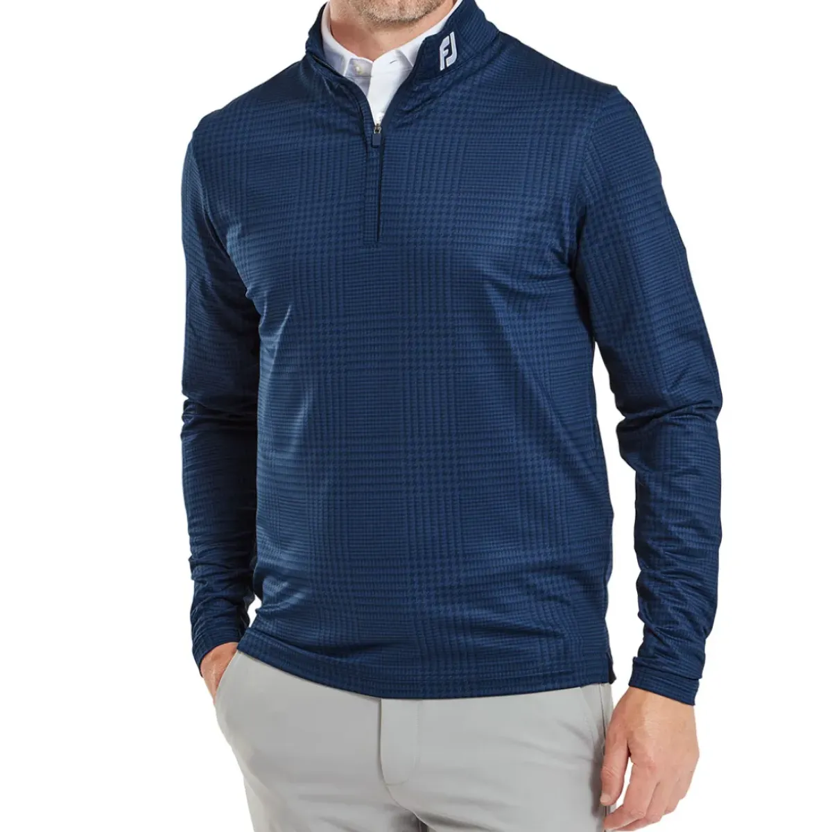 Best Men's Glen Plaid Chill-Out Golf Midlayer Men's Sweaters|Men's Midlayers