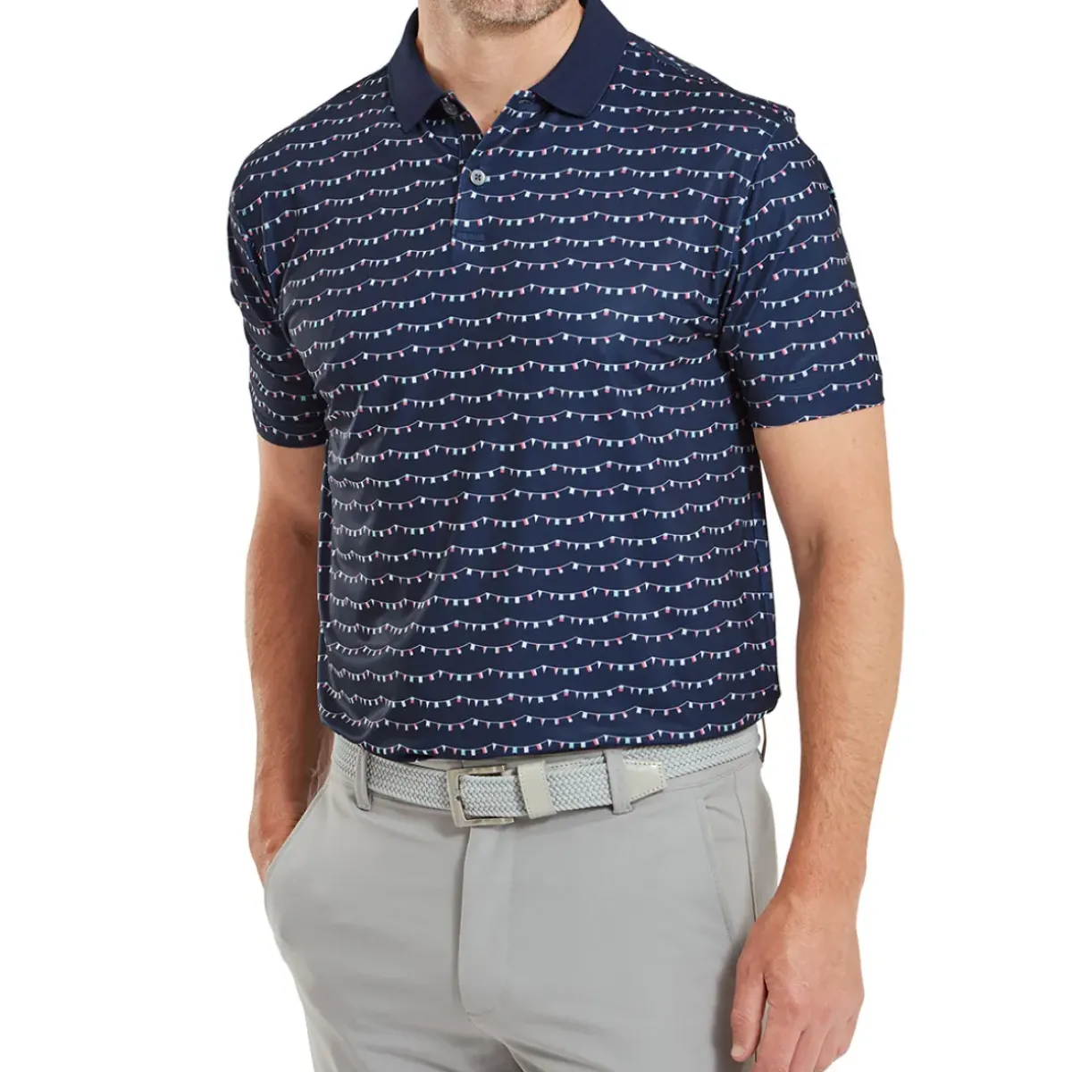 Sale Men's Golf Course Doodle Pique Golf Polo Shirt Men's Polo Shirts