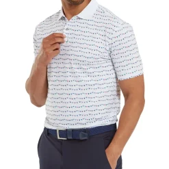 Clearance Men's Golf Course Doodle Pique Golf Polo Shirt Men's Polo Shirts