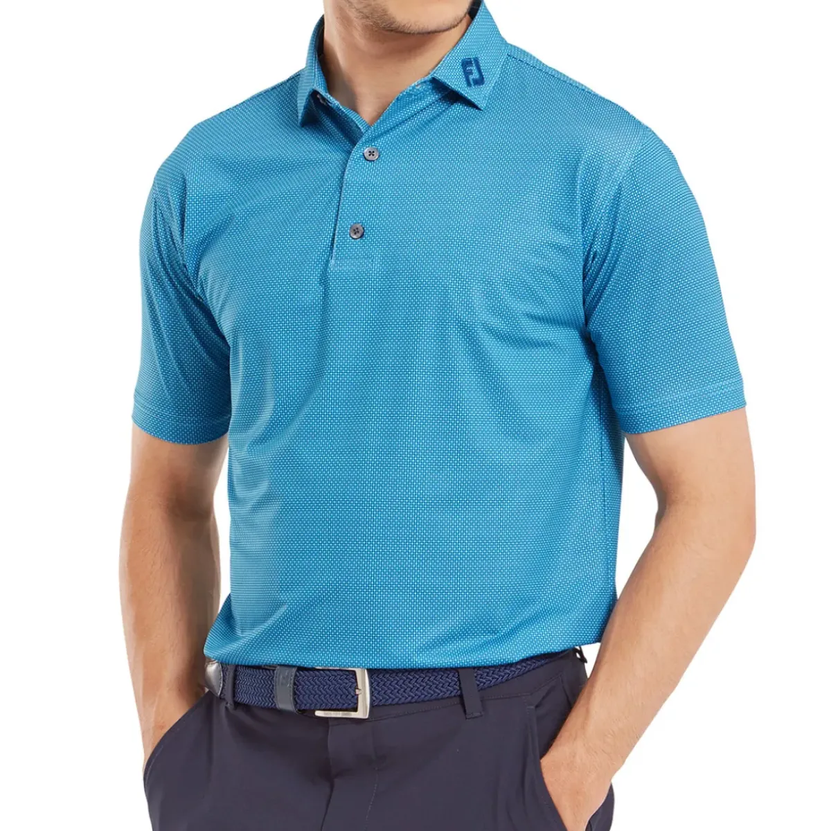 Men's Octagon Print Lisle Golf Polo Shirt Men's Polo Shirts