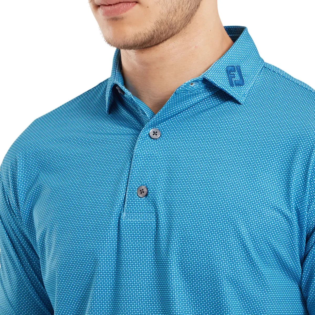 Men's Octagon Print Lisle Golf Polo Shirt Men's Polo Shirts