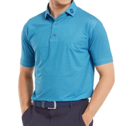 Discount Men's Octagon Print Lisle Golf Polo Shirt Men's Polo Shirts
