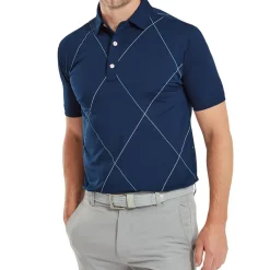 New Men's Raker Print Lisle Golf Polo Shirt Men's Polo Shirts