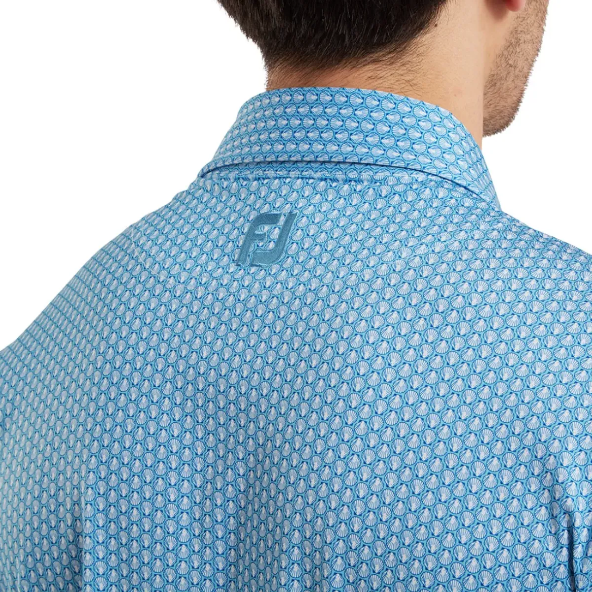 Men's Scallop Shell Foulard Lisle Golf Polo Shirt Men's Polo Shirts