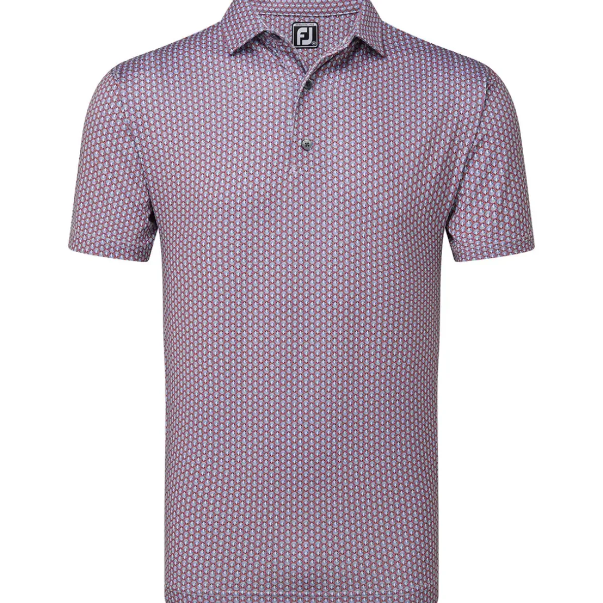 Men's Scallop Shell Foulard Lisle Golf Polo Shirt Men's Polo Shirts