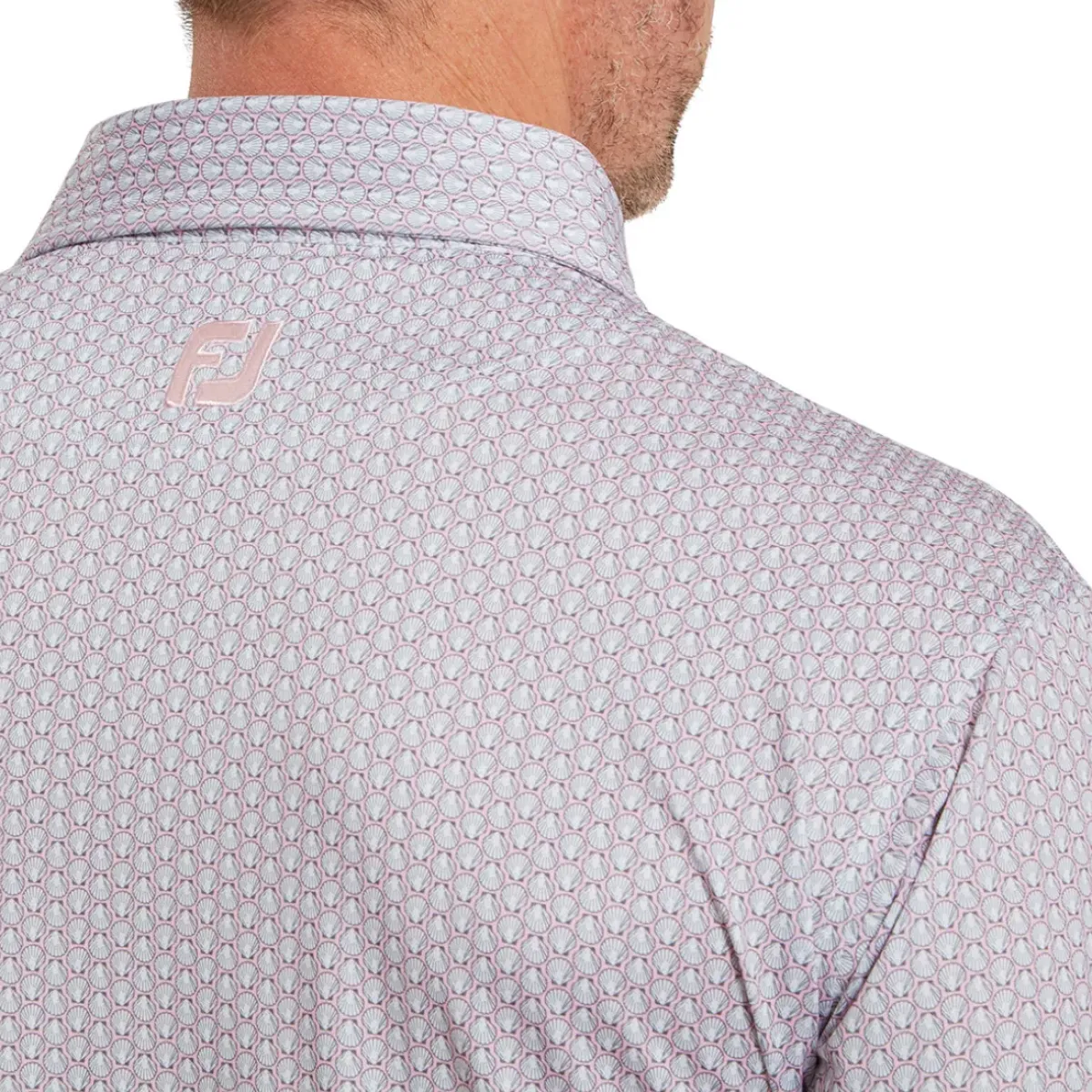 Men's Scallop Shell Foulard Lisle Golf Polo Shirt Men's Polo Shirts