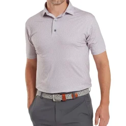 Hot Men's Scallop Shell Foulard Lisle Golf Polo Shirt Men's Polo Shirts