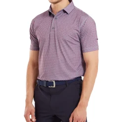 Hot Men's Scallop Shell Foulard Lisle Golf Polo Shirt Men's Polo Shirts