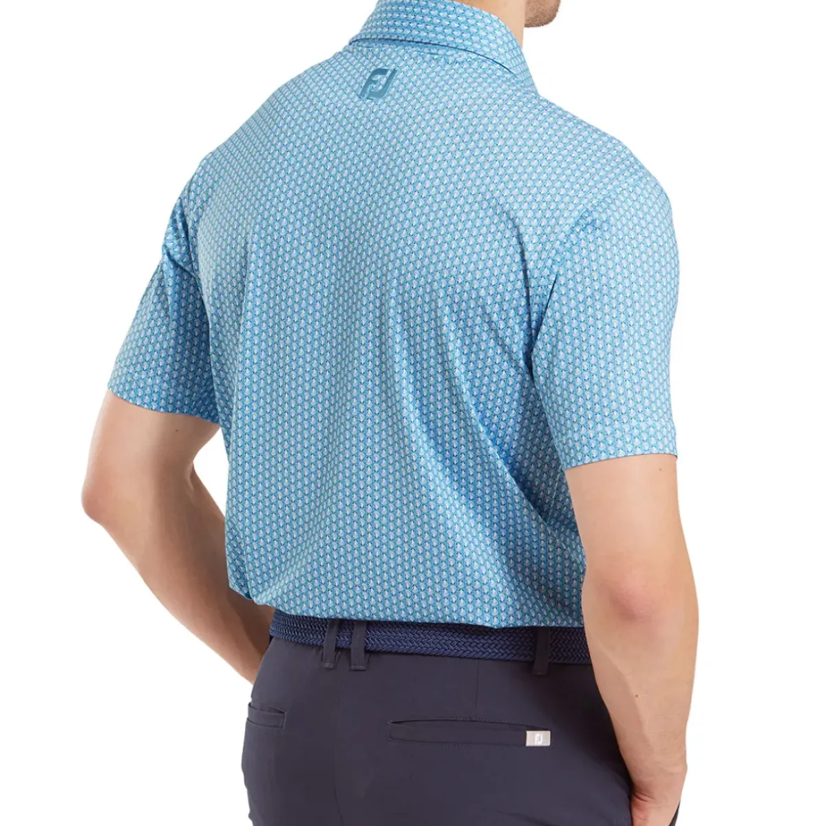 Outlet Men's Scallop Shell Foulard Lisle Golf Polo Shirt Men's Polo Shirts