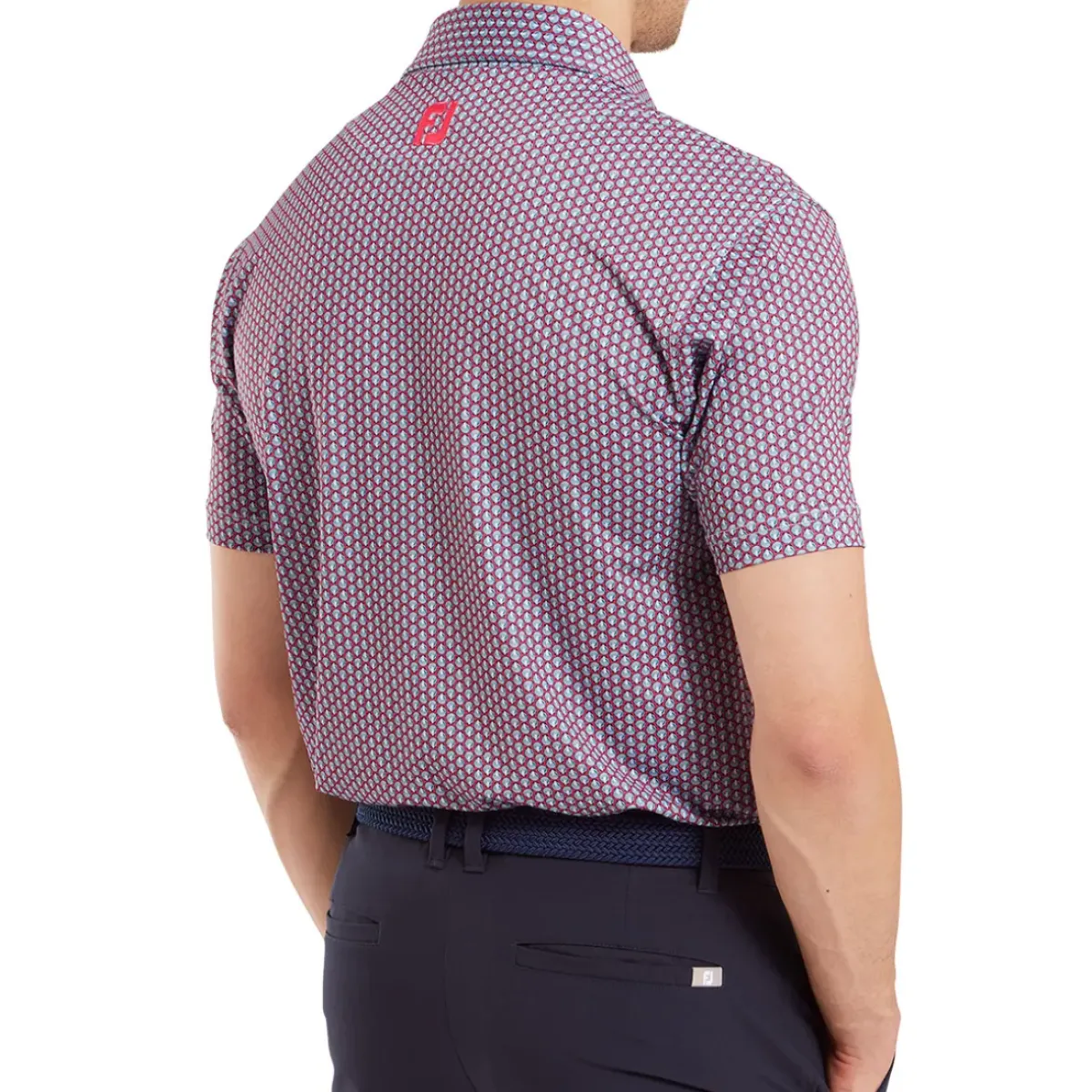 Outlet Men's Scallop Shell Foulard Lisle Golf Polo Shirt Men's Polo Shirts