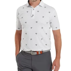 Clearance Men's Thistle Print Lisle Golf Polo Shirt Men's Polo Shirts