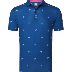 Clearance Men's Thistle Print Lisle Golf Polo Shirt Men's Polo Shirts