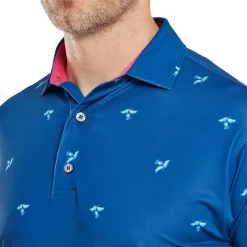 Hot Men's Thistle Print Lisle Golf Polo Shirt Men's Polo Shirts
